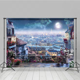 Lofaris Romantic Sweet Night Scene In Paris Photo Backdrop
